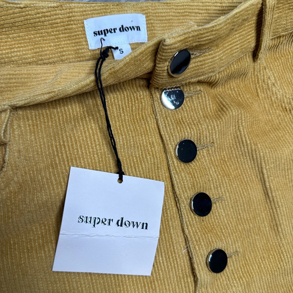 Super‎ Down shorts. Size small. Color: mustard. - Picture 3 of 10